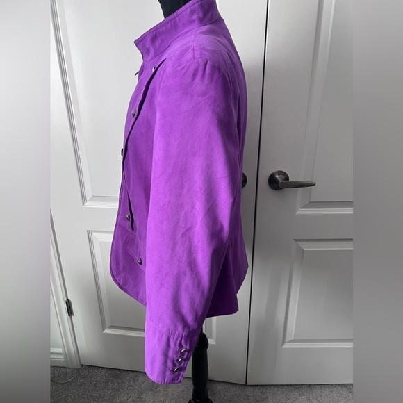 Women's Purple Double-Breasted Jacket - Picture 7 of 16